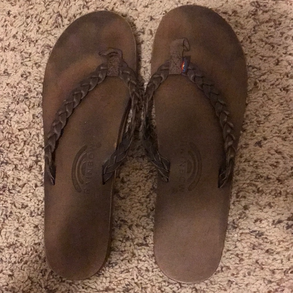 Lightly worn size XL brown Rainbow flip flops!
